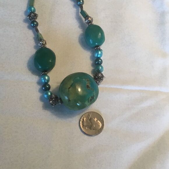 NWOT. Sterling Silver Turquoise Necklace - Picture 2 of 11